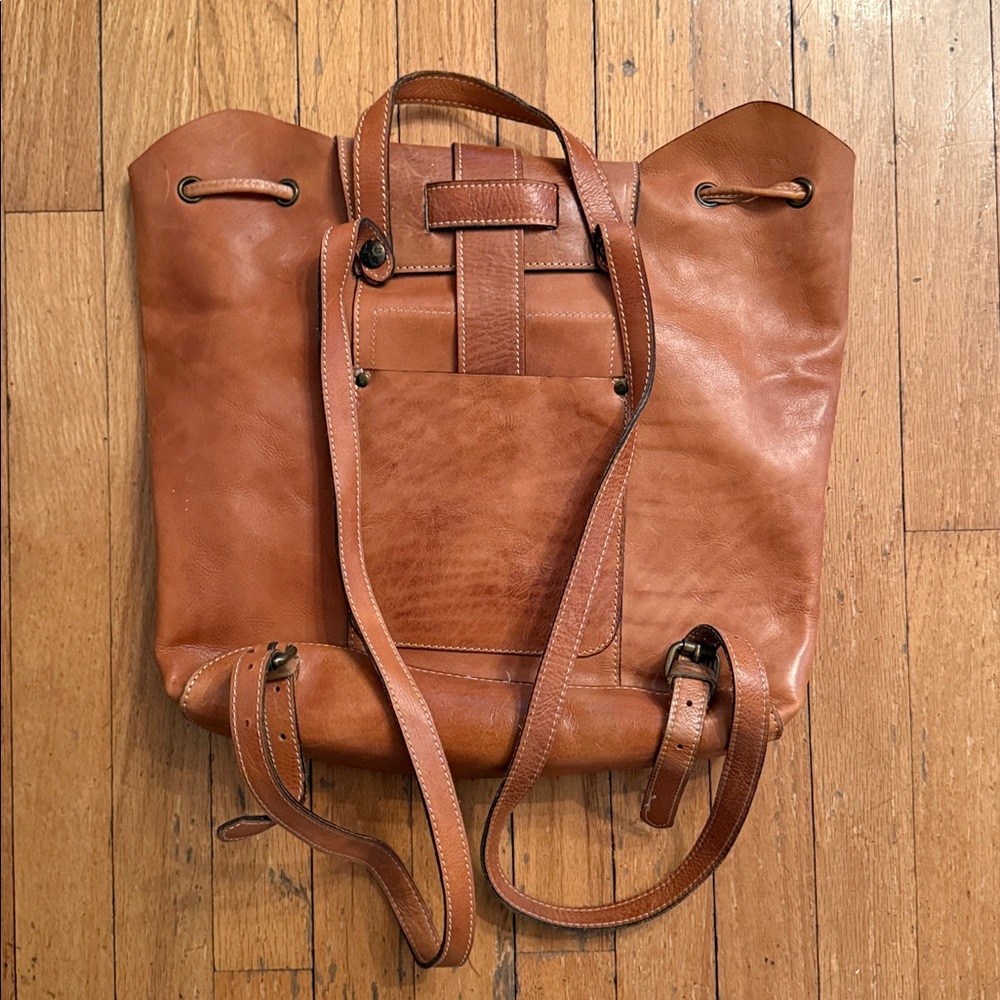Patricia Nash Brown Leather Backpack - Picture 2 of 5
